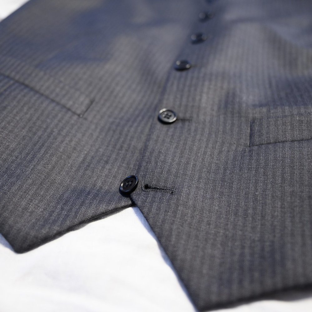 BLK DNM Pinstripe Wool Vest